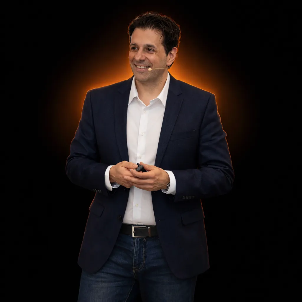 Max Di Cuia durante una formazione sull'Intelligenza Artificiale